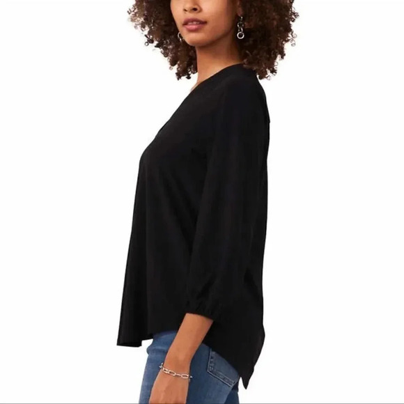 Two by Vince Camuto Ladies' V-Neck Top Small Black - Picture 2 of 9